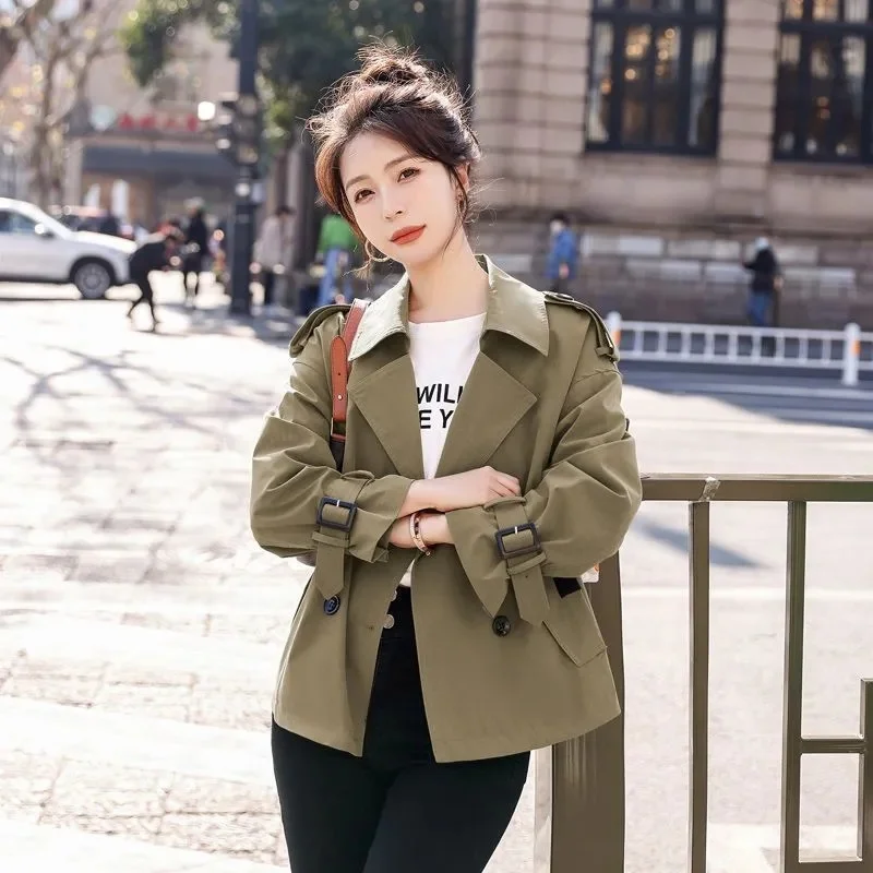 Short Windbreaker Jacket For Women Spring 2024 New Small Stature British Style Temperament Jacket Versatile Casual top Commuting