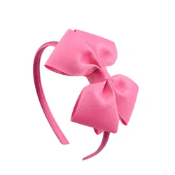 Elegant Layered Grosgrain Ribbon Bow Headband - Handmade Hair Accessory (Deep Pink)