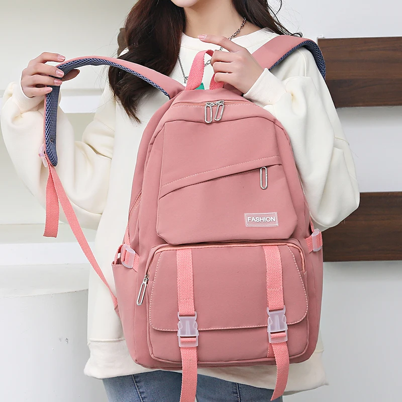 

Вместительная школьная сумка для девушек и студентов в колледже, трендовый простой ранец для девушек и женщин, сумка для ноутбука