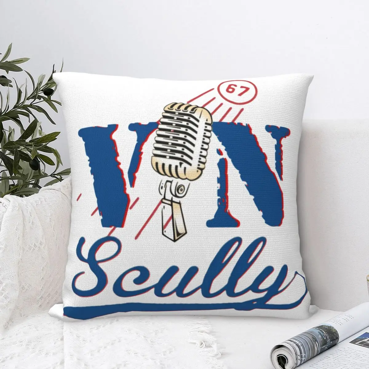 

Бейсбольная Подушка Vin Scully 67, чехол для подушки, модный декоративный чехол на молнии для автомобиля, 18x18 дюймов
