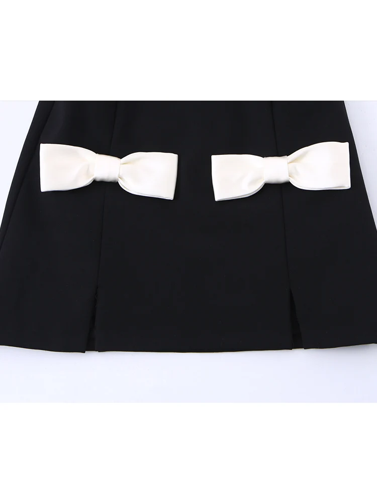 2026 New Women's Tank Dress Chic Bowknot Sleeveless Casual Vintage Basics Style Short Dresses Female Vestidos Mini Dress