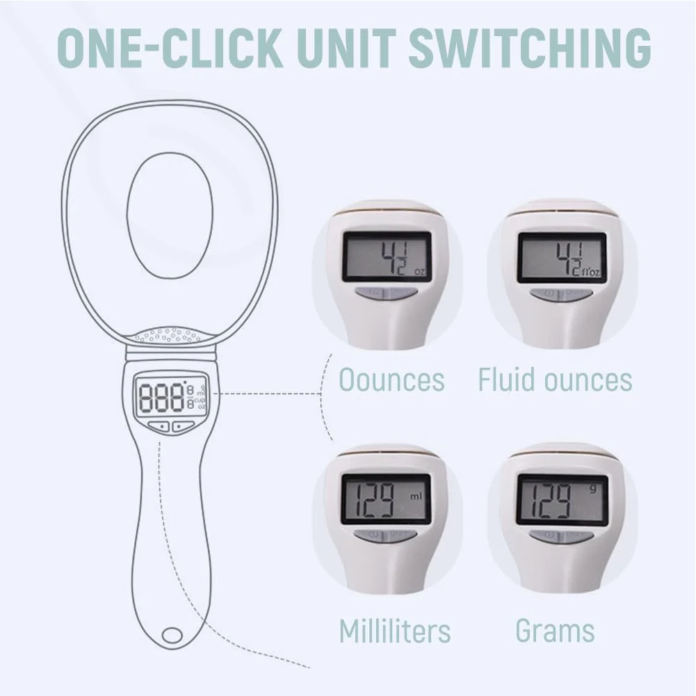 Electronic Measuring Spoon Digital Measuring Spoon 800g/1g Measuring Weighing Electronic Spoon Scale High Precision Kitchen Daily Meals Dog Cat Food