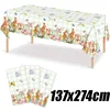 2025 New Year Easter Egg Bunny Theme Party Supplies Disposable PE Plastic Tablecloth Decoration Rectangular Tablecloths 1