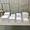 White Buffet Acrylic Riser Cube ,Decorative Acrylic Storage Boxes, Food Buffet Riser for Wedding, Party,Cakes 1