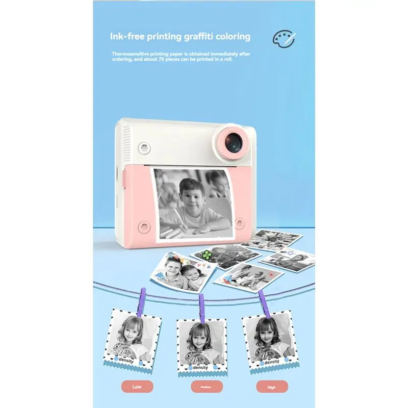 최신 P4 디지털 어린이 카메라 프린터 2.8인치 디스플레이 듀얼 카메라 1080P 비디오 카메라 메모리 카드 포함