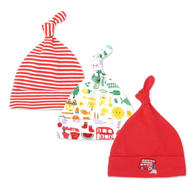 Baby Hat 3pcs Autumn Winter Newborn Baby Boy Girl Cotton Hat 0-6M