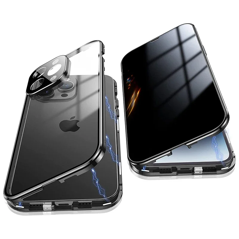 Privacy Double-Sided Buckle Shockproof Magnetic Case For iPhone 16