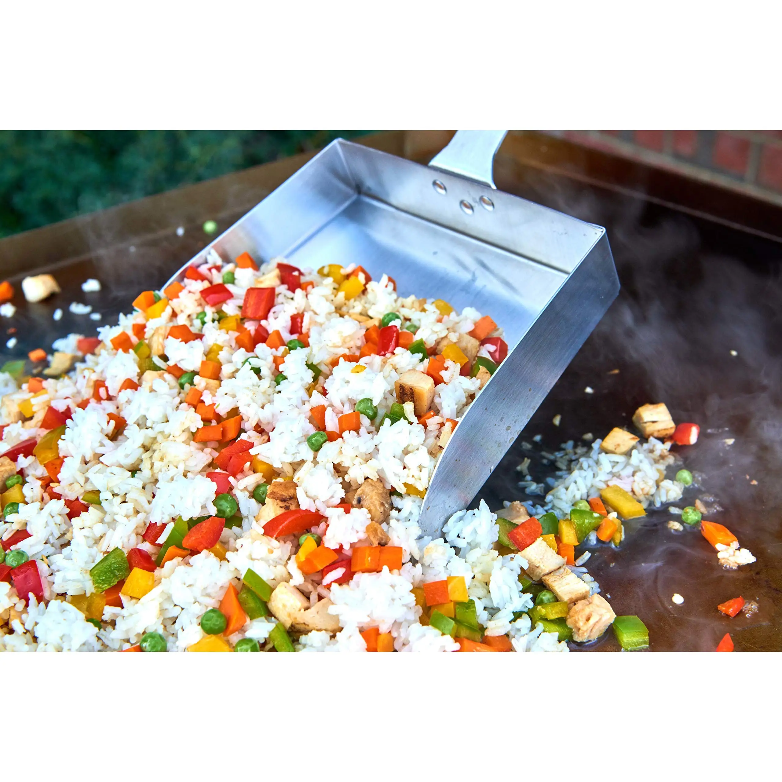 Stanbroil Stainless Steel Griddle Food Mover Smash Burger Food Shovel Grill Spatula Great For Stir Fry And Move Food, 15inch