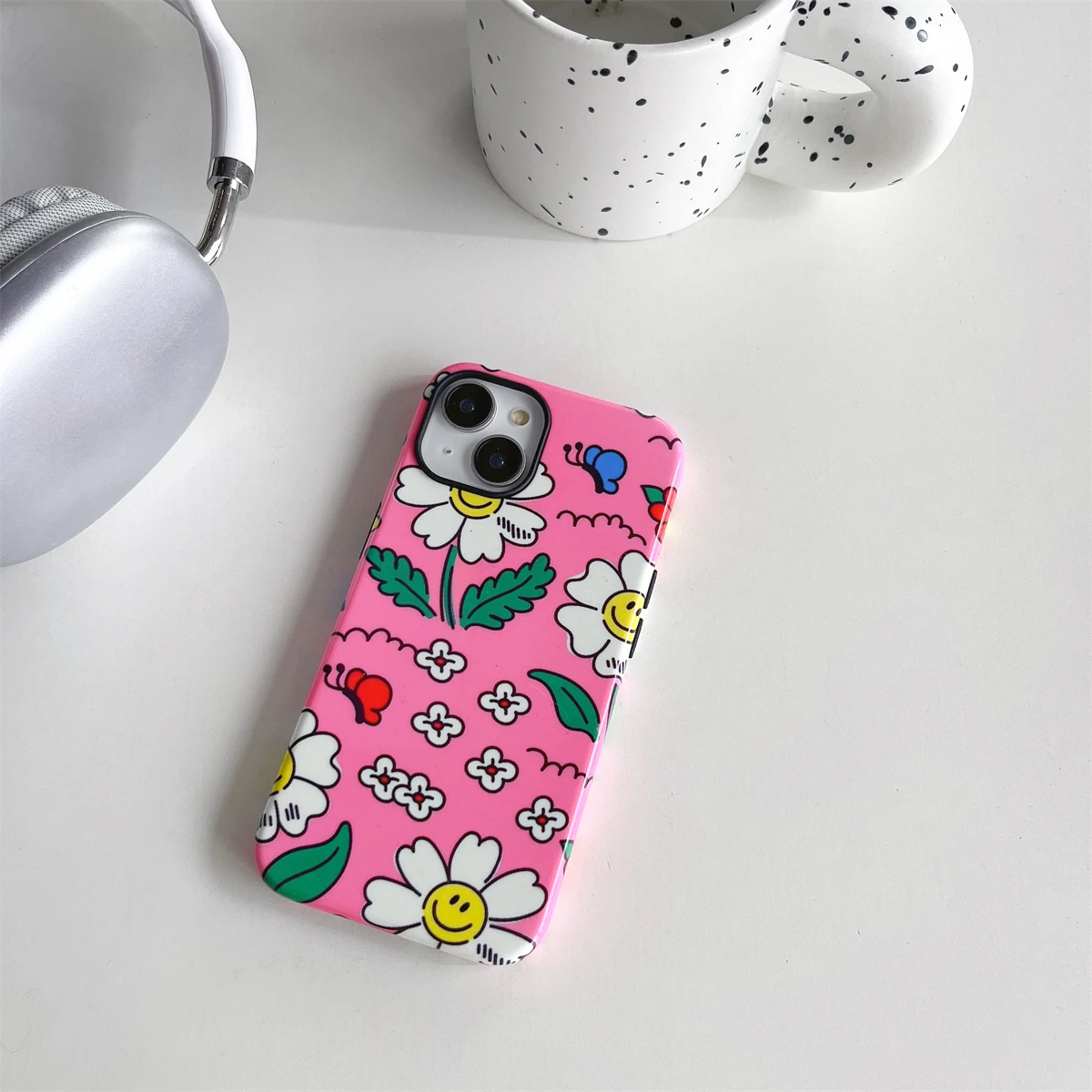 Flower series pattern intInclusive Phone Case Two-In-One Film Protective Shell For iPhone 15 14 13 12 11 Pro Max Plus Mini