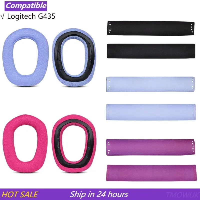 

Replacement Headphone Headband Ear Pads for Logitech G435 Headphones Headbeam Ear pads Memory Foam Earpads