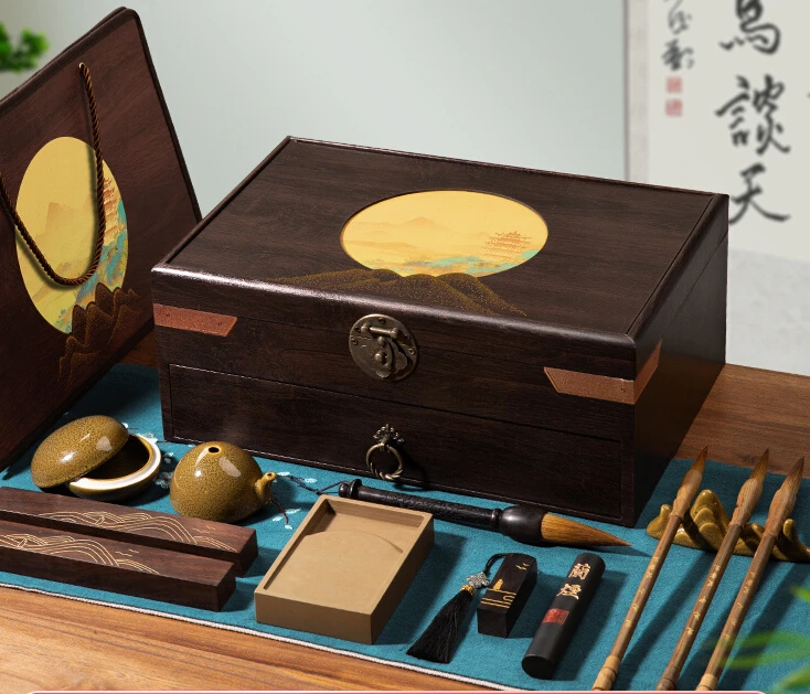 

Study Four Treasures Set Professional High end Brush Inkstone Birthday Gift Set