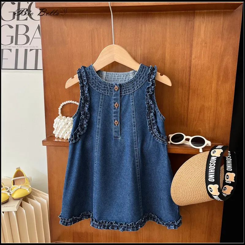 

Biobella Baby Girl Summer Dress Fashion Show Modern Kids 2-7 Year Birthday Wedding Show Infant For 2-7 Yrs 2024 Children Clothes