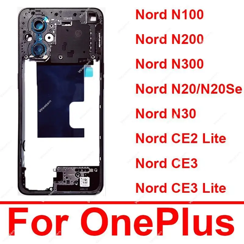 Middle Frame Housing For OnePlus 1+ Nord N20 N20Se N30 N100 N200 N300 Nord CE2 Lite CE3 Lite Middle Housing Bezel Plate Parts 1 Middle Frame Housing For OnePlus 1+ Nord N20 N20Se N30 N100 N200 N300 Nord CE2 Lite CE3 Lite Middle Housing Bezel Plate Parts 1
