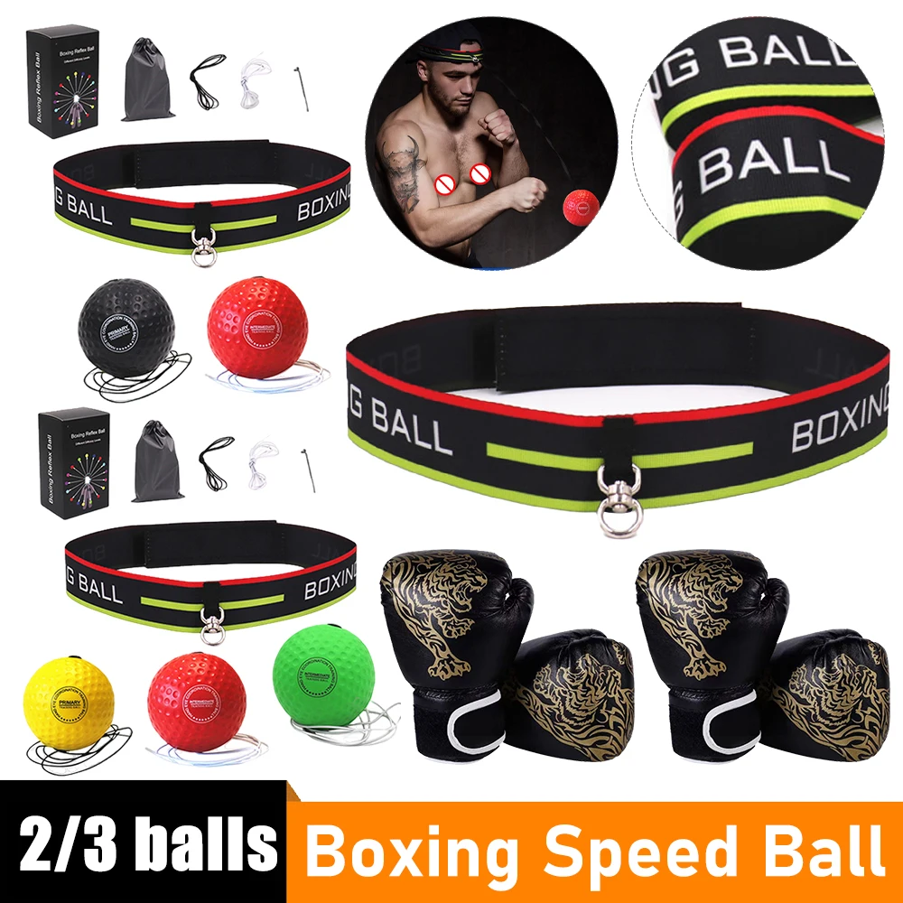 Boxing Reflex Ball Punching Ball Head-Mounted Reflex Speed Training With Headband Speed Reaction Training Gym Muay Fitness