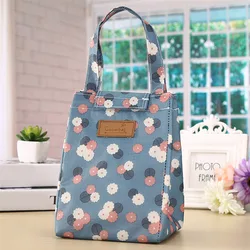 Insulated Thermal Leakproof Cooler Bag for Food and Drink Storage (Blue flower B)