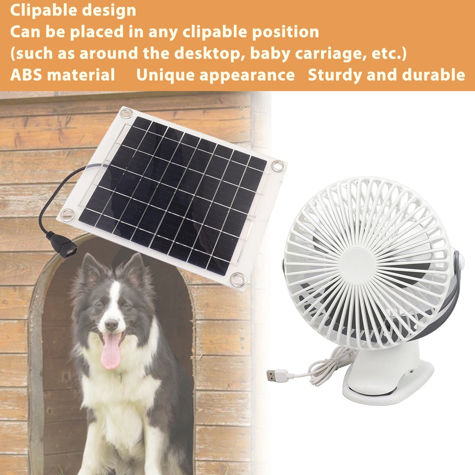 

10W 5V Solar Panel Plus Outdoor Fan Outdoor Travel Fishing Camping Hiking Pet Room Cooling Ventilation Fan