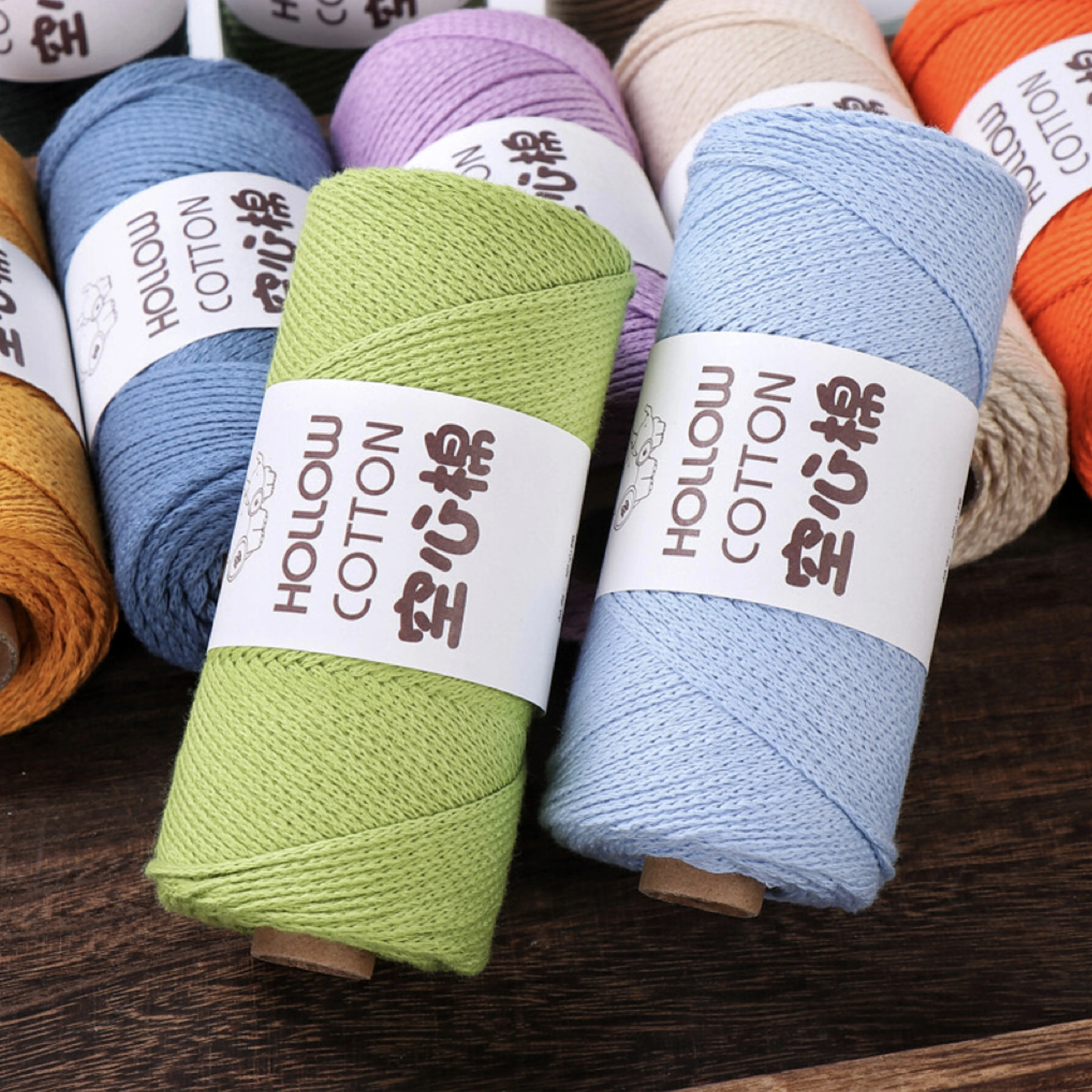 1Pc 150g 2mm hollow Yarn For crochet round hand Knitting Yarn bag cushion mat Crocheting Yarn DIY hat shoe Line amigurumi Thread 3