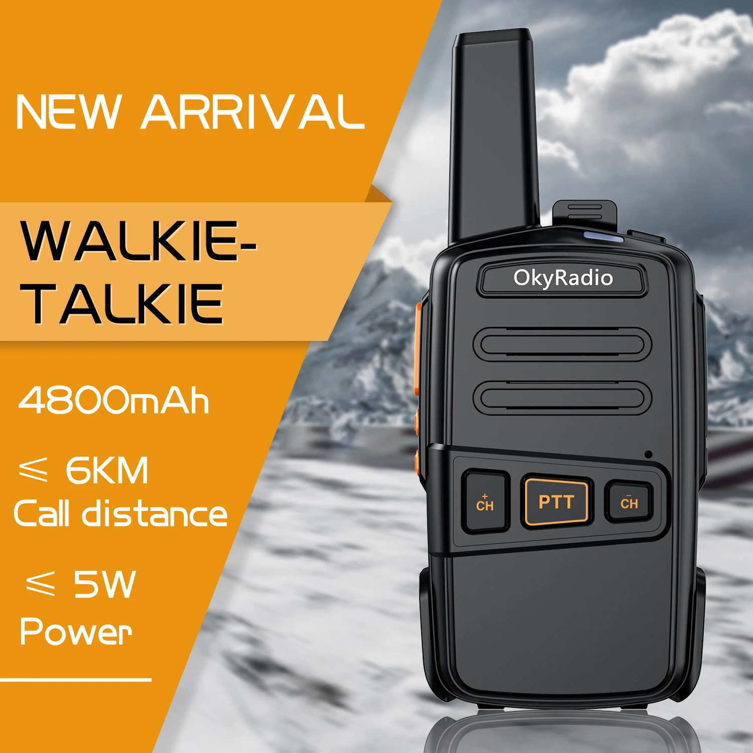 walkie talkie online 2022 hot sale 4800mah okyRadio 5w portable waterproof walkie-talkie 6km call distance suitable for hotel construction sites etc best two way radios