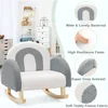 Kids Sofa, Toddler Rocking Chair with Solid Wooden Frame, Anti-Tipping Design, Plush Fabric, Children Armchair for Nursery 5