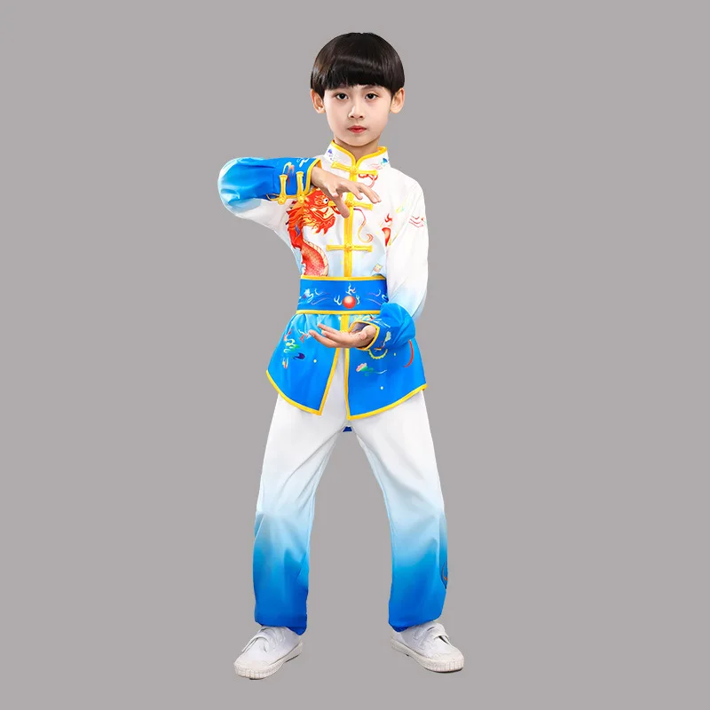 Martial Arts Costumes male and female children show training kung fu group competition clothing summer and autumn