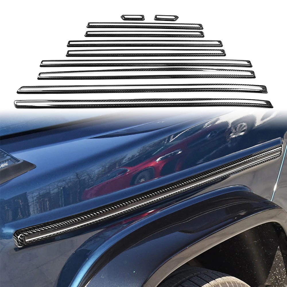 Dry Carbon Fibre Car Body Trim Strip Hollow Decorate Sticker For