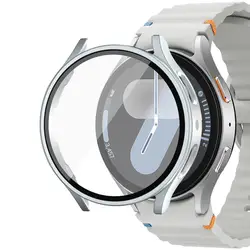 Premium Matte Protective Screen & Case Cover for Smart Watches - 40mm/44mm (Silver - 44mm)