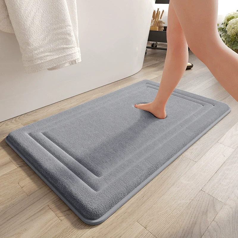 Ultra-Absorbent Anti-Slip Coral Velvet Bathroom Mat