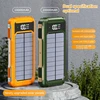 Large Capacity Solar Power Bank 4 in 1 Built in Cable Fastcharge  Mobile Power Battery LED Light iPhone Samsung Xiaomi 5