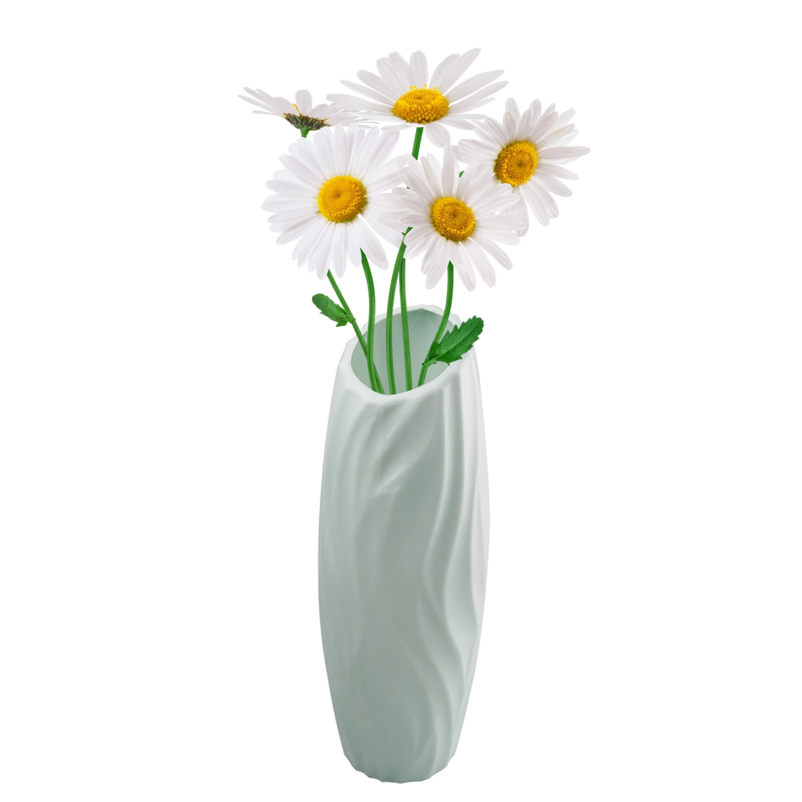 White Plastics Vase For Flowers Unbreakable Ceramic Look Plastics Vase