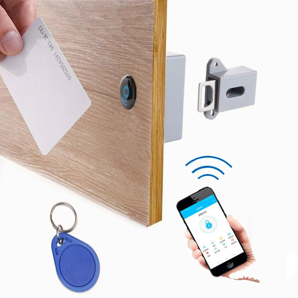 4 Pieces Smart Drawer Induction Cabinet Lock RFID Card Smart Electronic Lock Wardrobe Furniture Sauna Cabinet Locker Lock