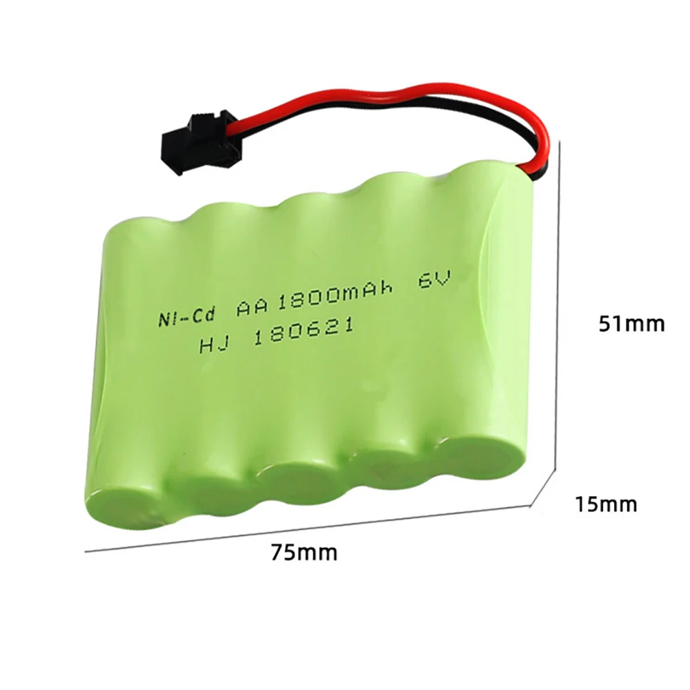 RC Ni-CD rafhlaða 6V 500-1800mAh fyrir bíl, bát, tank