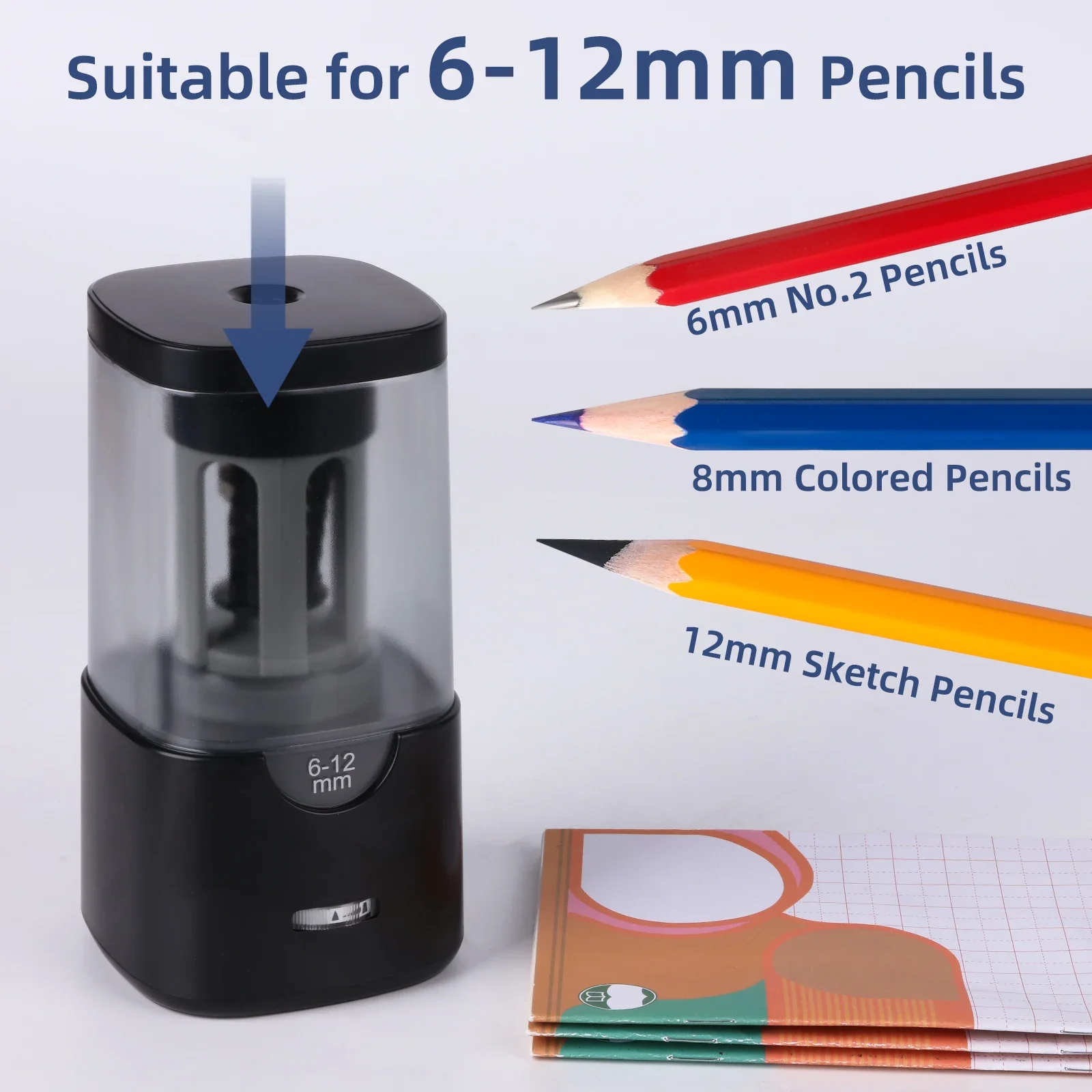 나선형 기계식 전기 숫돌 사무실용, USB 벌크 거치대 도구, 학교 어린이용 자동 6-12mm 스텐던트 연필 용품