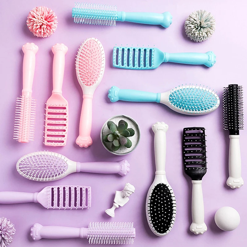Air Cushion Massage Anti-screw Untangling Hairdressing Hair Brush Cute Cat Claw Activity Gym Styling Makeup Curly Hair Comb