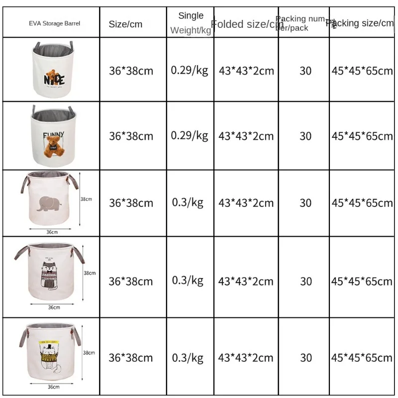 2024 Thickened toy storage bucket, fabric EVA home multi-purpose storage, dirty clothes basket, foldable dirty clothes basket 2