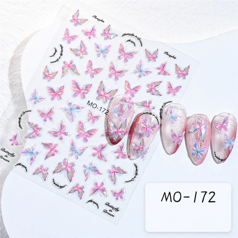 

MO-172 EA-002 Butterfly Various beautiful butterflies DIY 3D Back glue Nail sticker Nail decoration Nail art Nail ornament