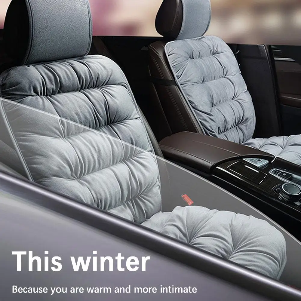 

Новая Автомобильная зимняя подушка на сиденье, теплая мягкая подушка, автомобильные передние принадлежности, чехол, хлопковый флокирующий вкладыш, флисовая подушка на сиденье автомобиля C F6V1