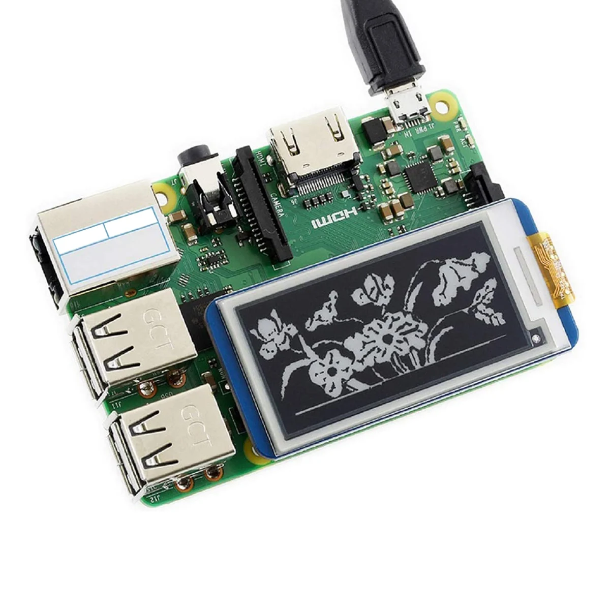 Waveshare-lcd Pixel E-ink Display para Raspberry pi Hat Cores 250x122 Pixel E-paper Screen 2.13 Preto Branco 4b 3b Mais 3b 2b Zero - Imagem 5