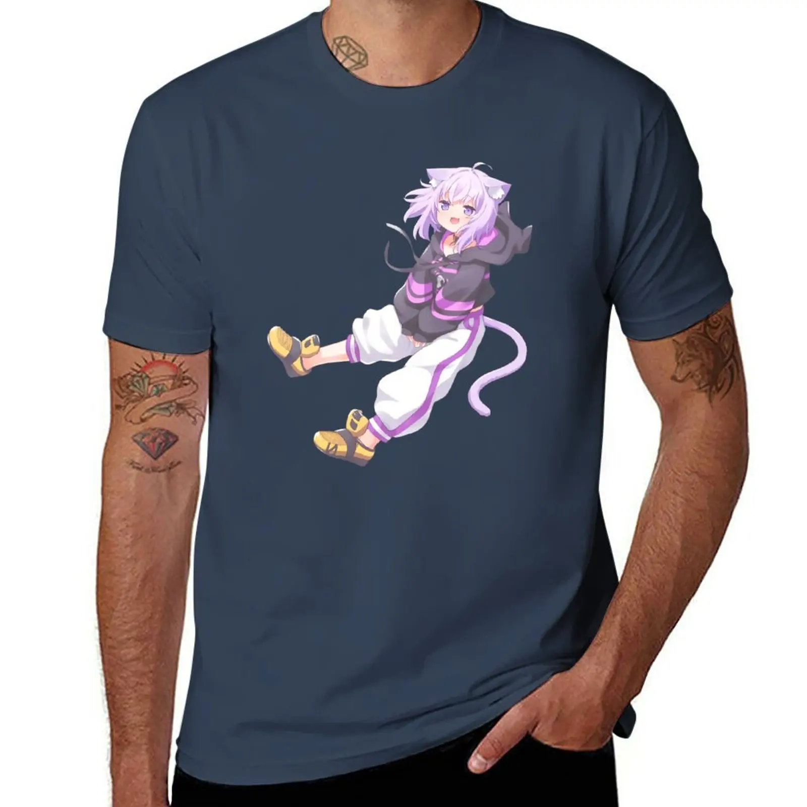 New Nekomata Okayu Mogu Yummy-Holovive T-Shirt Abbigliamento Estetico Abbigliamento Estetico Magliette Campione Da Uomo