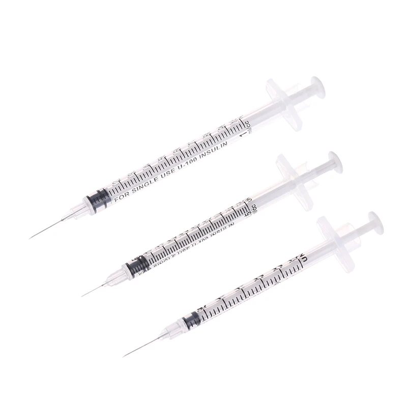 Disposable Plastic Syringe 5Pcs 1ml Veterinary Syringe with Needles For Pet Farm Animal Cattle Sheep Horses