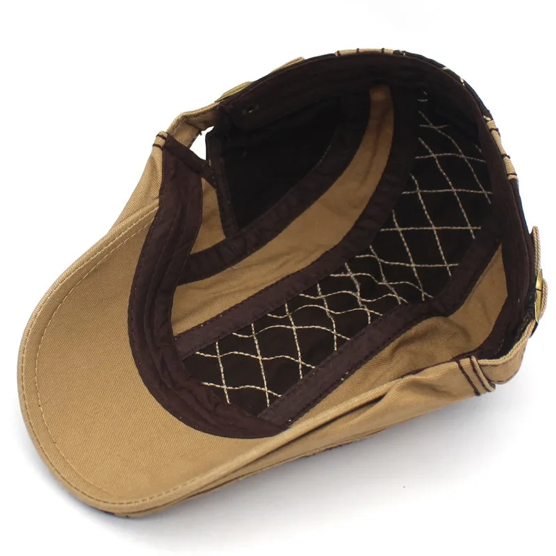 Men's Retro Berets Hat For Women Cotton Visors Embroidery Letter Flat Caps Artist Peaked Newsboy Cap