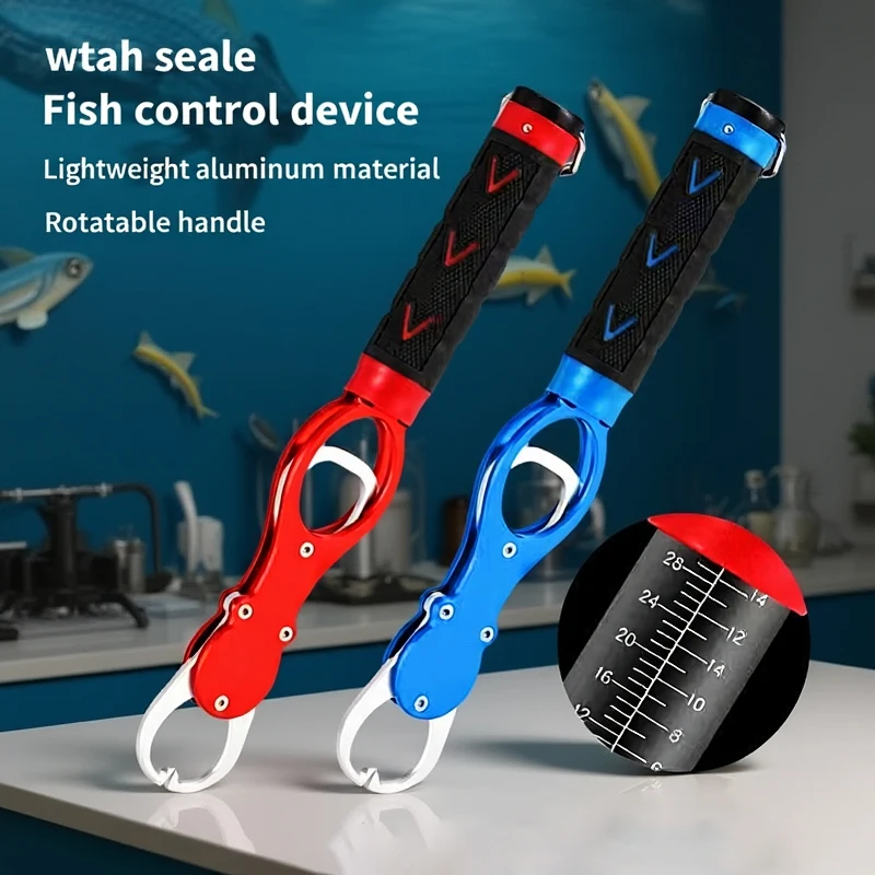 Pince à lèvres pour poisson en alliage d'aluminium avec balance - Accessoire de pêche portable et précis