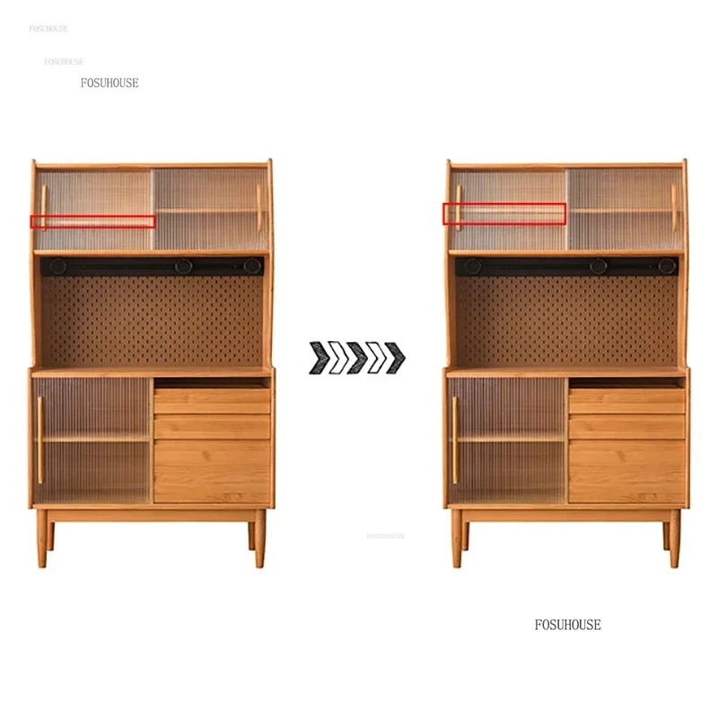 Solid Wood Nordic Sideboards Modern Home Tea and Wine Cabinets Against Wall Japanese Living Room Furniture et Sideboard