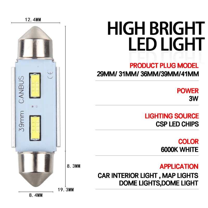 DAWNKNIGHT ڵ LED  ĵ,  , LED ׸ ,   , 2 , C5W, 29mm, 31mm, 36mm, 39mm, 41mm