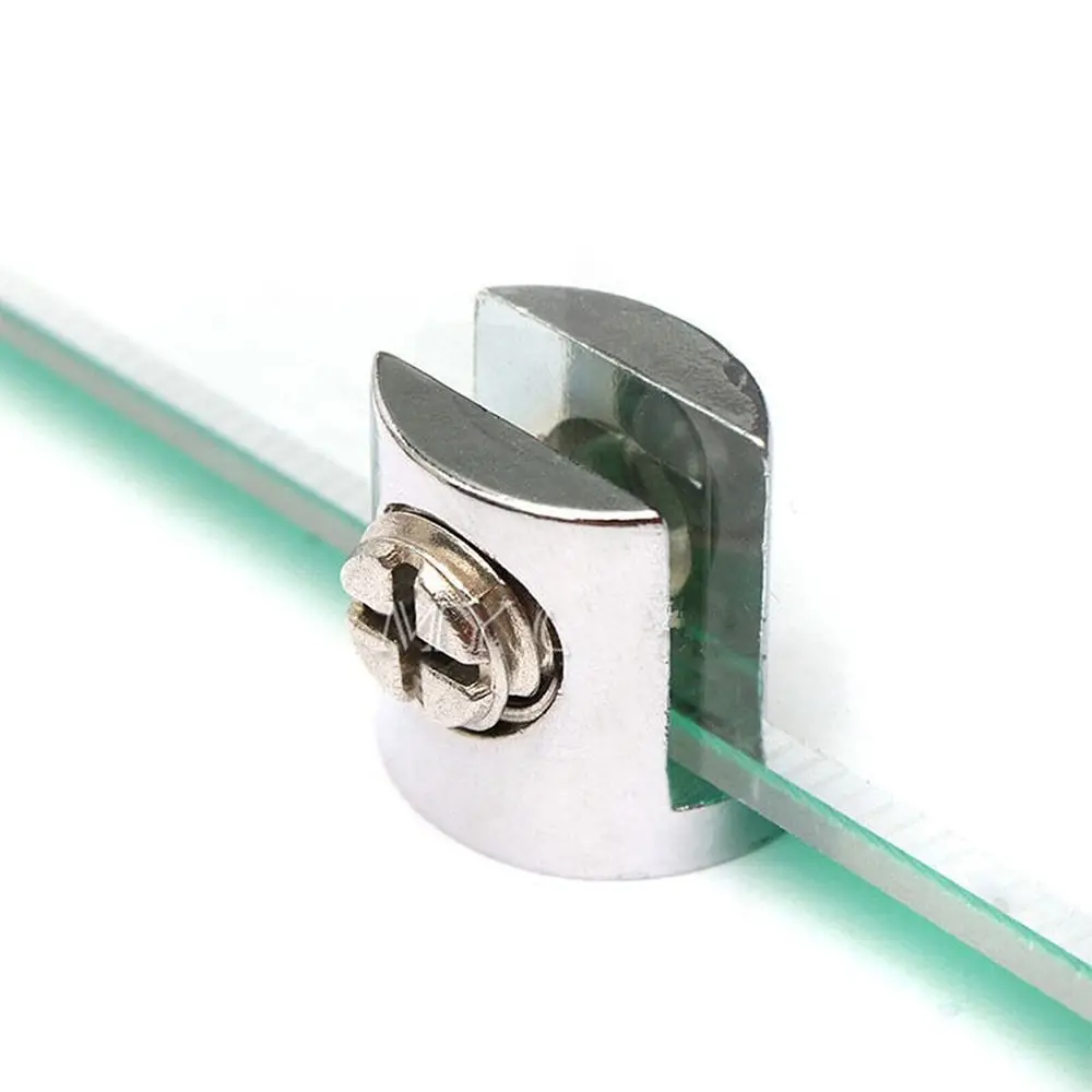 Description Picture 5 of item4pcs No Drilling Furniture Accessories Side Mounted Shelf Holder Glass Clamp Glass Plated Brackets Support Brackets Clamps
