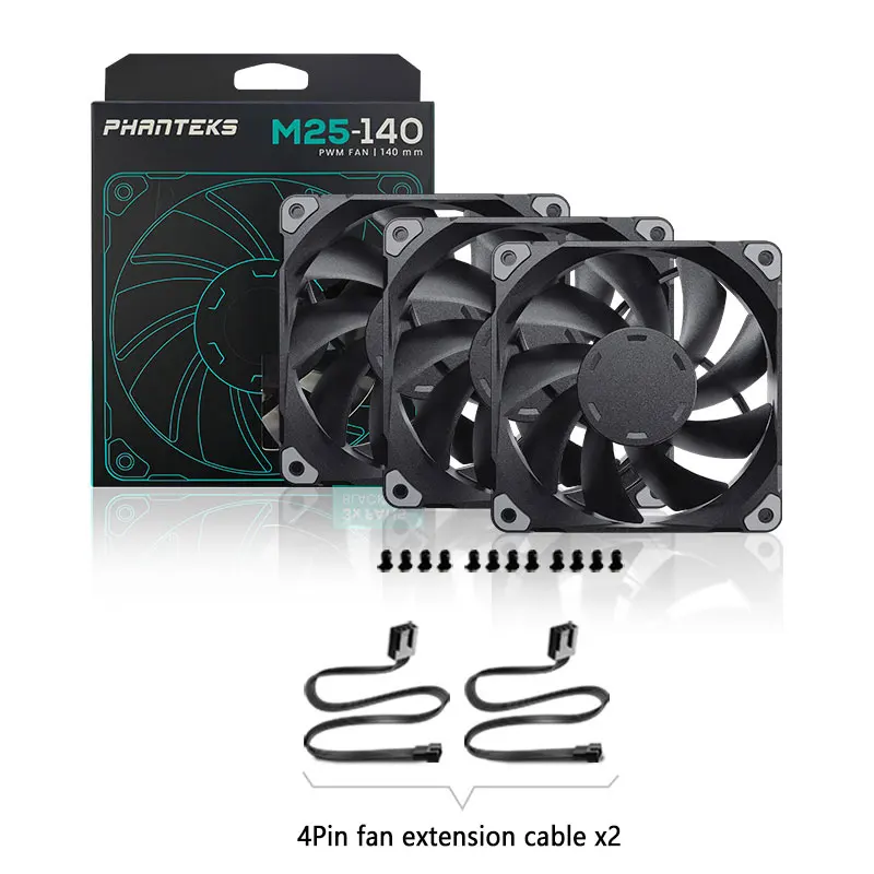 Phanteks-ventilador Silencioso para Cpu Rolamento Fdb em Cascata Alto Fluxo de ar M25-f140 F120 140 mm 120 mm Pinos Pwm 4002000rpm - Imagem 6