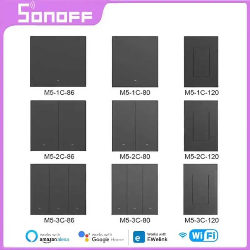

Умный выключатель SONOFF M5 SwitchMan с поддержкой Wi-Fi, 80/86/120, тип 1/2/3, евро/США