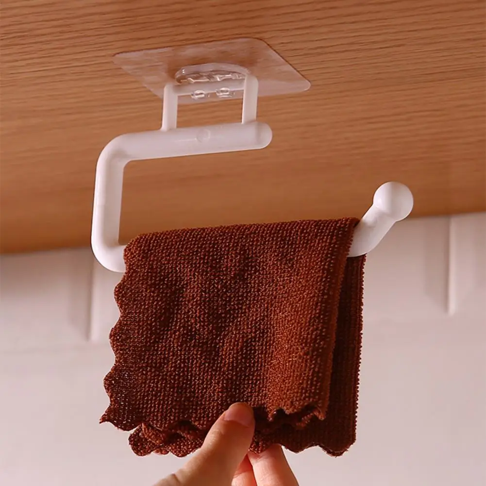Kitchen Paper Roll Holder Towel Hanger Rack Wall Mounted Self Adhesive Paper Towel Hanger Kitchen Bathroom Supplies