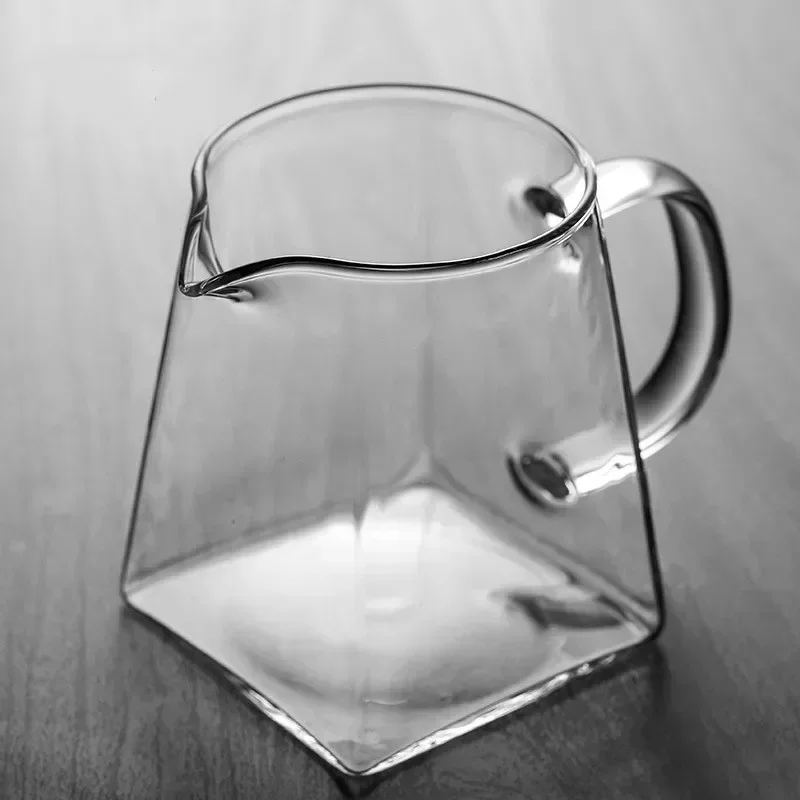 Heat-Resisting Clear Glass Tea Pitcher Square Creative Chinese Tea Set Accessory Chahai Milk Glass Pitcher Coffee Pot Water Jug
