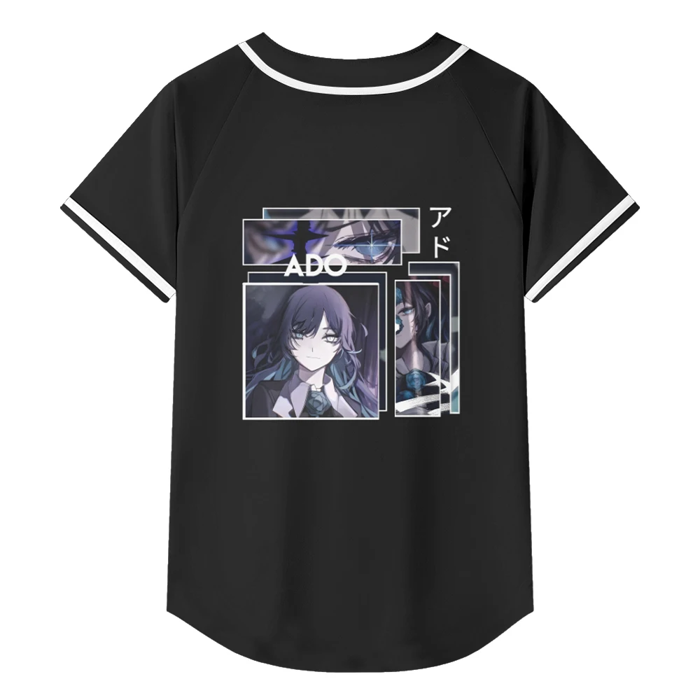 Ado Tシャツ Ado Merch Baseball Jacket T-shirts Summer Unisex Fashion V-neck