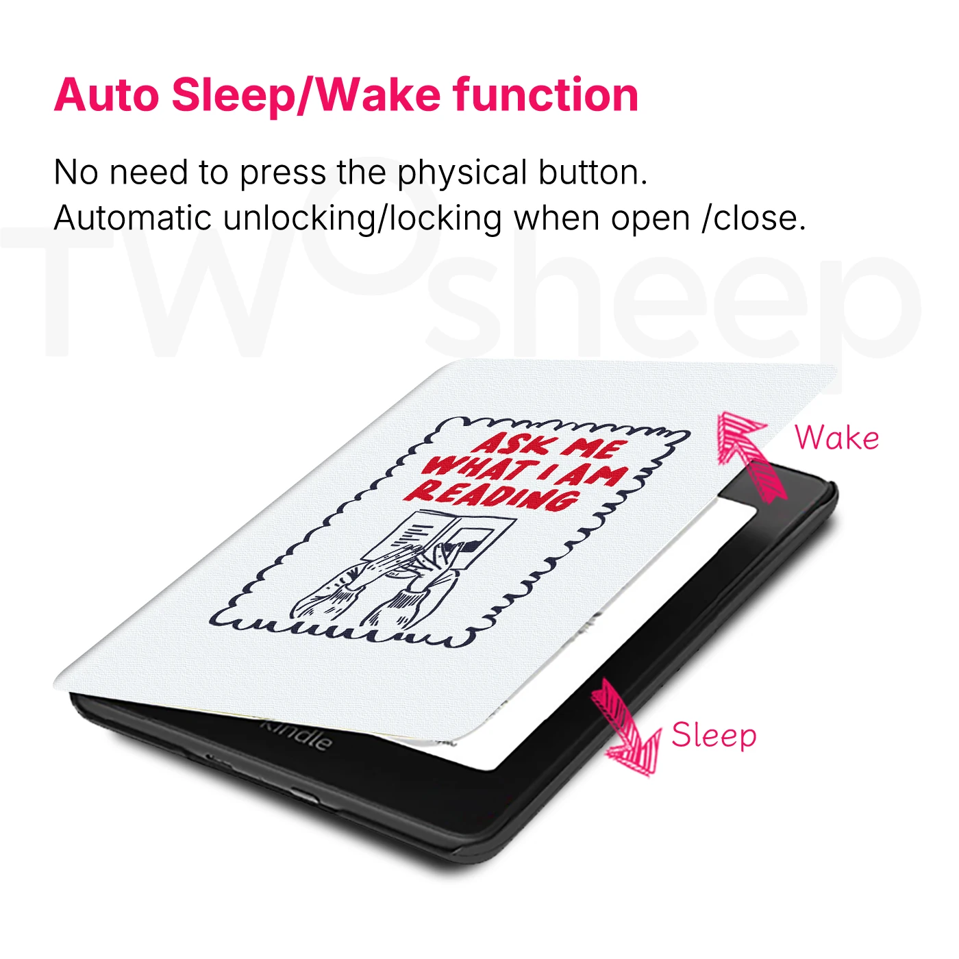 Murmole Magnetic Auto Sleep Hard Case Cover with Hand-drawn Art Style
